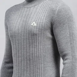 Monte Carlo Grey Regular Fit Texture Pullover image 5