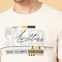 Ajile By Pantaloons Beige Cotton Slim Fit Printed T-Shirt image 5