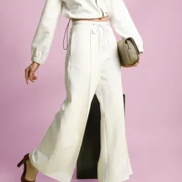 Bene Kleed White Pleated Wide Leg Trousers image 5