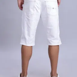TOMMY HILFIGER White Regular Fit Solid Shorts image 2