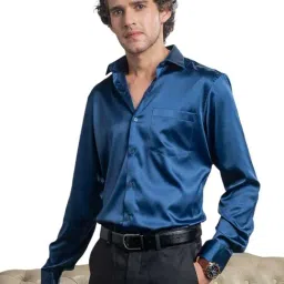 Turtle Blue Slim Fit Shirt-image-33