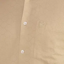 Crimsoune Club Beige Cotton Slim fit Self Shirts image 5