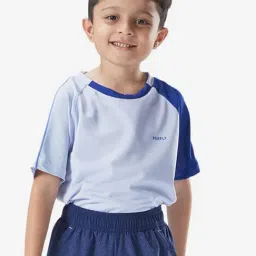 PERFLY By Decathlon Kids Baltic Blue Color Block T-Shirt-picture-16