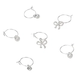 Accessorize London Silver-Plated Hoop Earrings -Set of 3 image 5