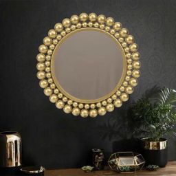Home4U Gold & Brown Metal Mirror - Set of 1-picture-49
