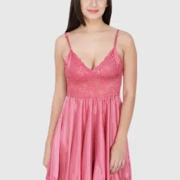 Secret Wish Pink Lace Night Dress-picture-31