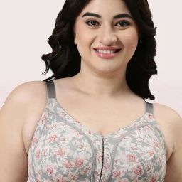 Enamor Grey Non-Wired Non-Padded Full Coverage Bra-picture-19