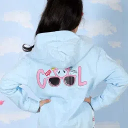 The Mom Store Girls Light Blue & Navy Blue Printed Sweatshirt Pack of 2 image 4