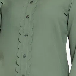 KASSUALLY Green Relaxed Fit Shirt image 5