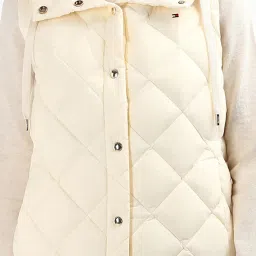 TOMMY HILFIGER Cream Regular Fit Puffer Jacket image 5