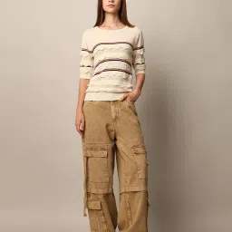 Only Cream Striped Top image 5