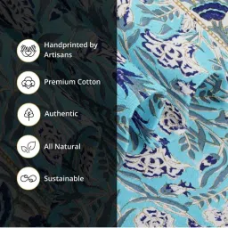 Peepul Tree Blue Pure Cotton Handmade Dining Table Mats - Set of 2 image 5