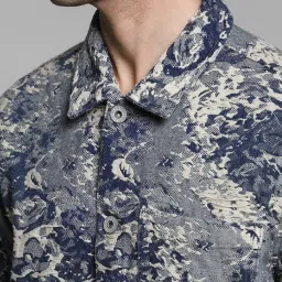 Jack & Jones Grey Cotton Regular Fit Printed Jacket image 5