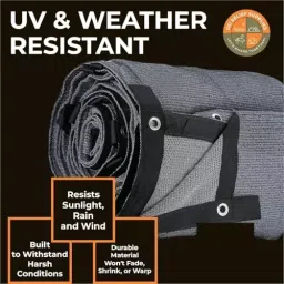 DDRS Heavy Duty Shade Net Tarp (Tripal) ‎Black 90% UV Protection 210 GSM & Size 1.83 x 3.66 m (‎6x12 ft), DDRSMT6X12_90 image 5