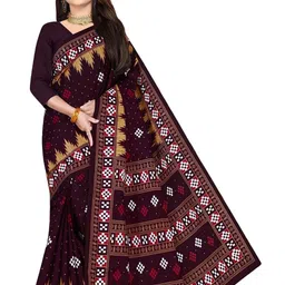 ARTFUL THREADS Ethnic Motifs Printed Pure Cotton Sambalpuri Saree-picture-10