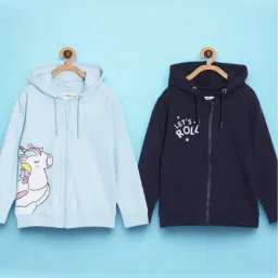 The Mom Store Girls Light Blue & Navy Blue Printed Sweatshirt Pack of 2-image-79