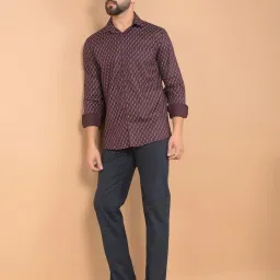 Crimsoune Club Wine Blended Slim Fit Self image 5