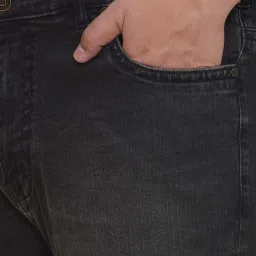 John Pride Black Cotton Regular Fit Jeans image 5