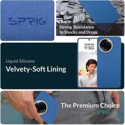 Sprig Liquid Silicone Back Cover for Realme Narzo 60X 5G (Blue) image 2