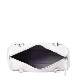 Lino Perros White Solid Medium Shoulder Handbag image 5