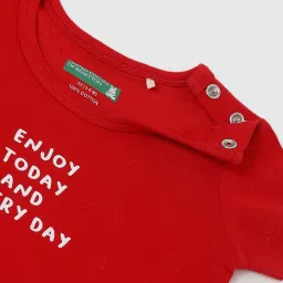 United Colors of Benetton Infant Boys Red & White Cotton Striped T-shirt (Pack of 2) image 5