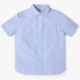 GAP Kids Light Blue Relaxed Fit Cotton Shirts-image-42