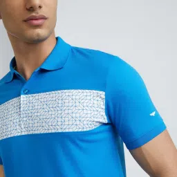 Park Avenue Blue Slim Fit Printed Polo T-Shirt image 5