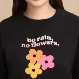 Sweet Dreams Black Regular Fit Solid Sweatshirt image 5