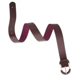 TOMMY HILFIGER Shizune Wine Leather Solid Narrow Belt image 5