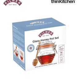 Kilner Transparent Glass Honey Pot With Beech Dipper (0.4 L) image 5