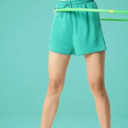 RAREISM Green Cotton Blend Solid Shorts image 4