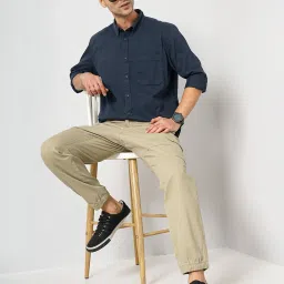 celio celio* Navy Regular Fit Cotton Shirt image 5