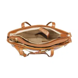 Hidesign Tan OAXACA 02 Textured Large Leather Tote image 4