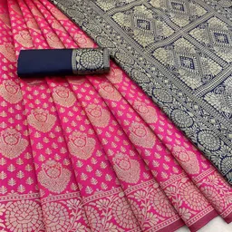 KALINI Woven Design Zari Silk Blend Banarasi Saree-picture-38