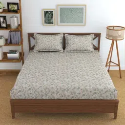 Florida BS-Kian Ivory Microfibre 180 TC Double Size Bedsheet With 2 Pillow Covers-picture-11