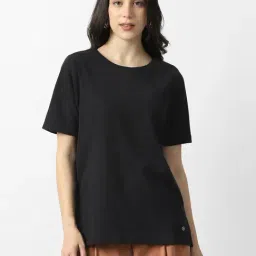 Van Heusen Black Polyester Solid T-Shirt-picture-28