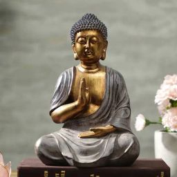 Pure Home and Living Gold Polyresin Textured Sculptures and Figurines-picture-9