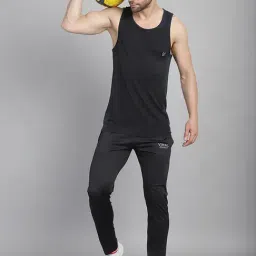 Vimal Jonney Black Regular Fit Sleeveless Gym Vest image 5
