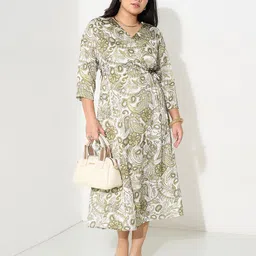 Honey Curvytude by Pantaloons Print Midi Dress image 5