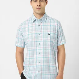 Van Heusen Sport Men Slim Fit Tartan Checks Checked Casual Shirt-picture-17