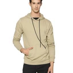 Campus Sutra Olive Full Sleeves Cotton Hooded Sweatshirt-picture-29