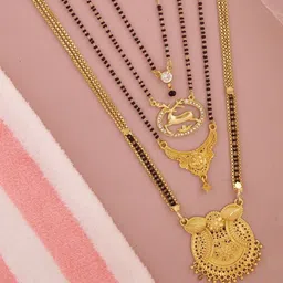 Bhanu diam Gold-Plated Brass Mangalsutra image 1