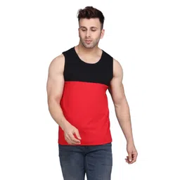 WOOSTRO Pack Of 2 Combed Cotton Gym Vest RS26 COMBO (WHITE) (BLKRED) image 3
