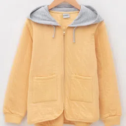 LC Waikiki Full Sleeves Colour Blocked Hooded Zipper Cardigan - Yellow-picture-10