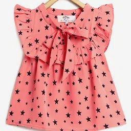 Chuppan Chupai Frill Sleeves Stars Printed Top - Pink-picture-22
