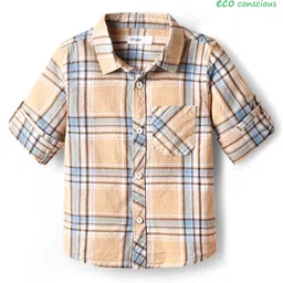 Babyoye 100% Cotton Woven Full Sleeves Checkered Party Shirt - Pink-picture-21