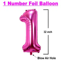 Decor Mantra Number 1 foil balloon 32 inch for birthday decoration items - Blue - Pack of 1 image 3