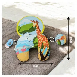 Fabrify Tummy Time Pillow with Crinkle Mat & Teethers, High Contrast Baby Toys, Montessori Sensory Crawling Toy for Infant Newborn Toddler Tummy Time (Giraffe) image 3