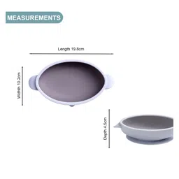 BiBaDo Silicone Suction Bowl - Non-Slip, Easy Scoop Oval Shape Feeding Bowl for Baby- BPA Free (Blue) image 3