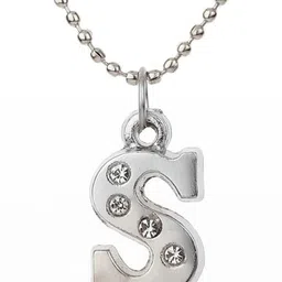 Dwarka Designs Unisex Stainless Steel Stones Studded Contemporary Pendant With Chain-picture-11